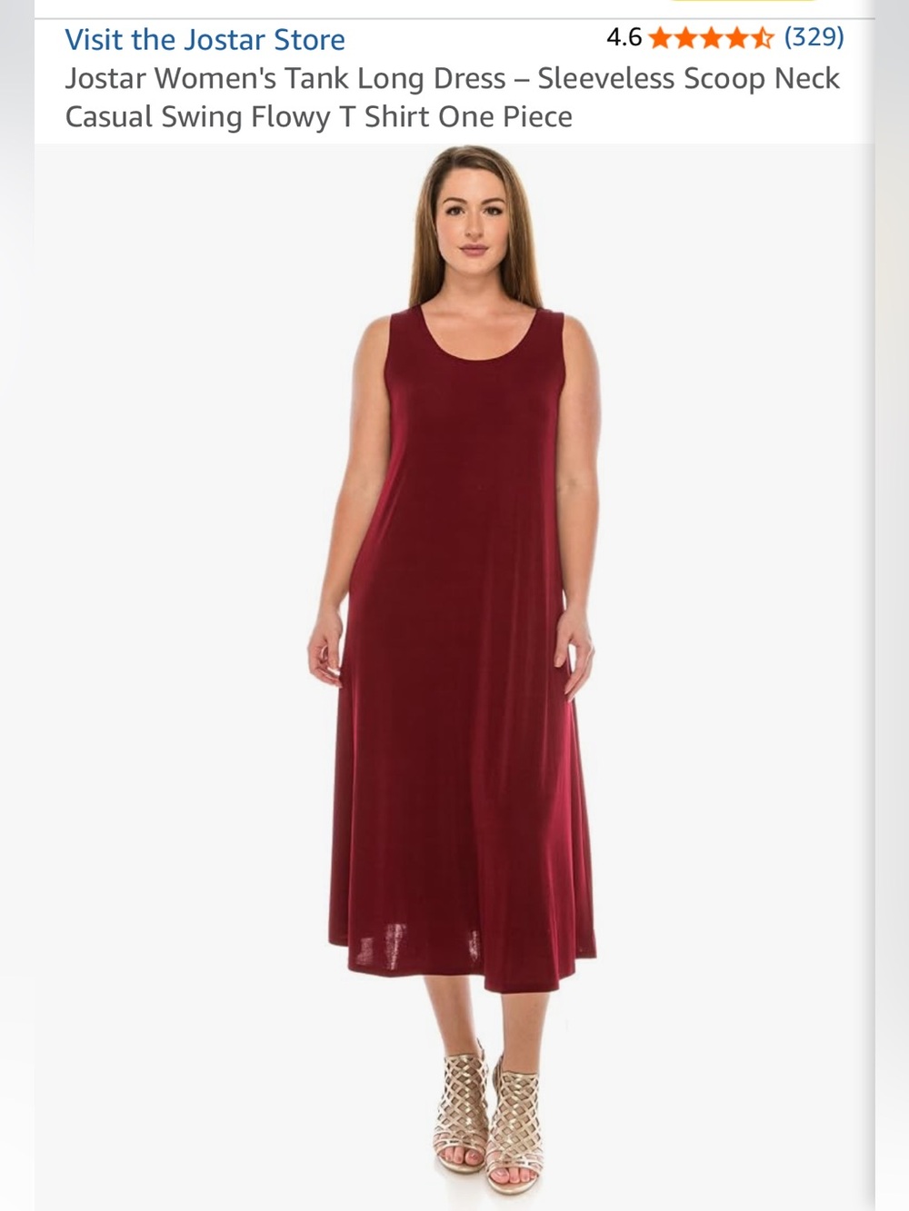 JOSTAR NWOT Rich Burgundy Maxi Swing Dress, size M
